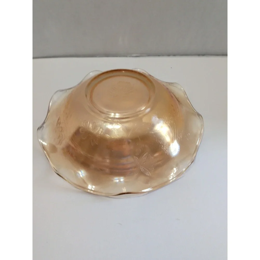 Jeannette Glass Iris Herringbone Marigold Carnival Iridescent Bowls Set of 3